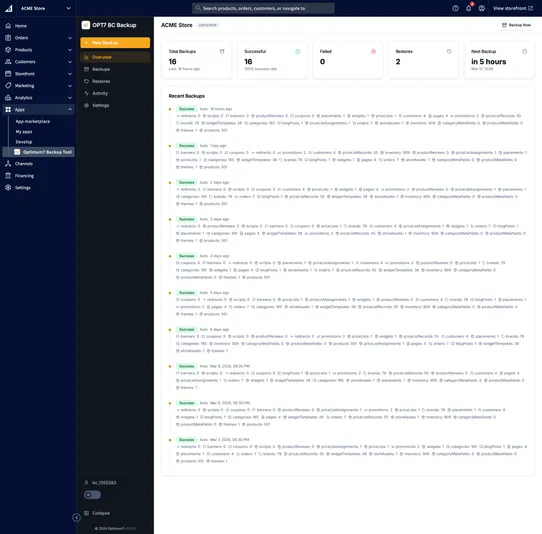 Optimum7 Backup Tool screenshot