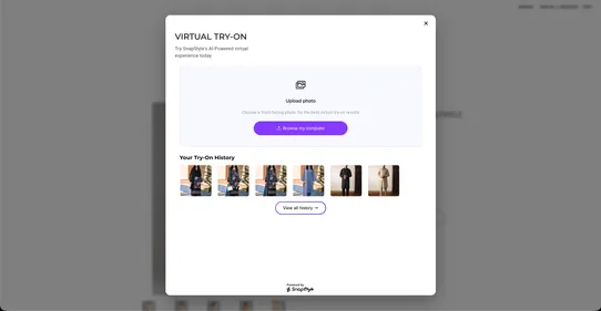 SnapStyle Virtual Try-On screenshot