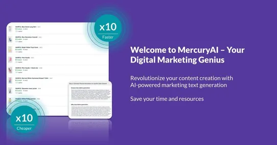 MercuryAI: Create selling AI texts to promote your products screenshot