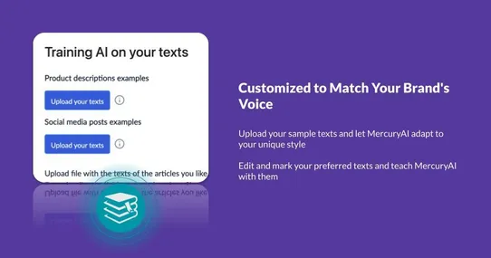 MercuryAI: Create selling AI texts to promote your products screenshot