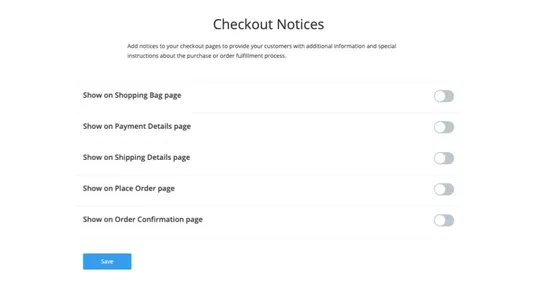 Checkout Notices screenshot