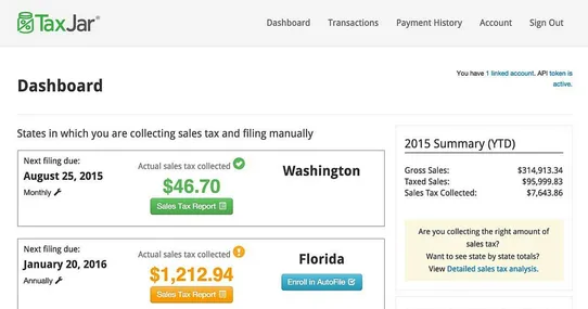 TaxJar: Automated Sales Tax Reports screenshot