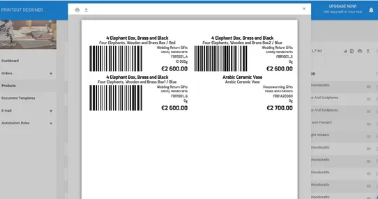 Printout Designer: Create Invoices, Packing Slips and Labels screenshot