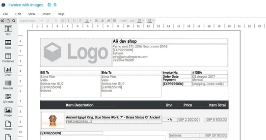 Printout Designer: Create Invoices, Packing Slips and Labels screenshot