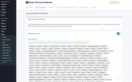 Blocky: IP/Country Blocker & Fake Orders Blocker screenshot