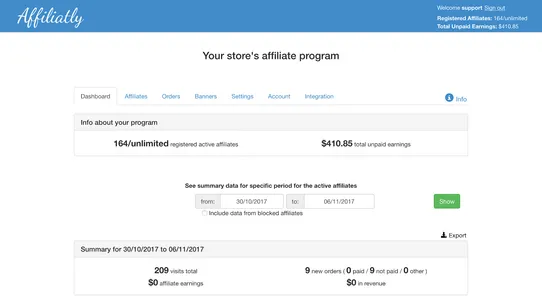 Affiliatly: Affiliate Marketing Software screenshot