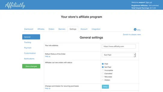 Affiliatly: Affiliate Marketing Software screenshot