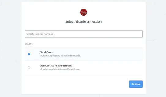 Send Thankster Cards to Customers screenshot