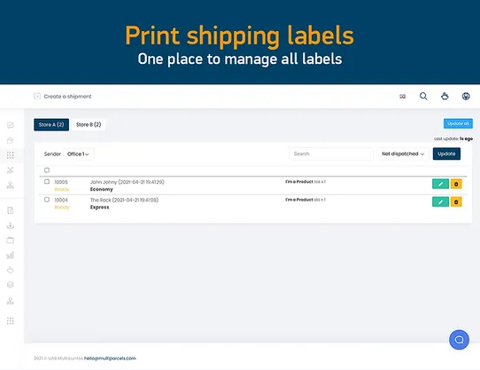 MultiParcels Shipping & Labels screenshot