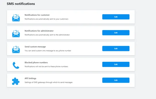 SMS Order Notifications via Twilio, Vonage, CM.com, SMSC.RU screenshot