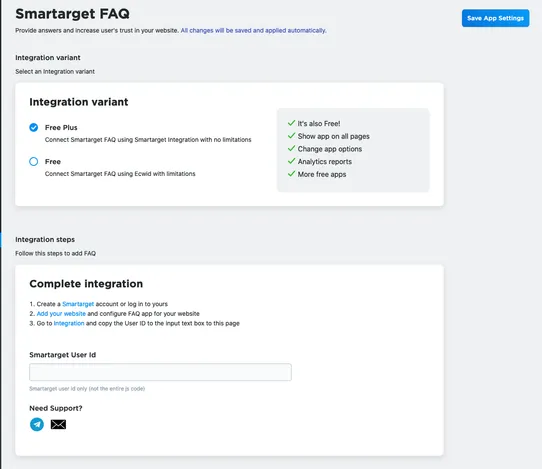 Smartarget - FAQ screenshot