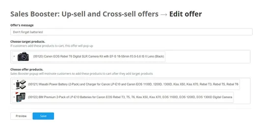 Sales Booster: Upsell and Cross-sell offers screenshot