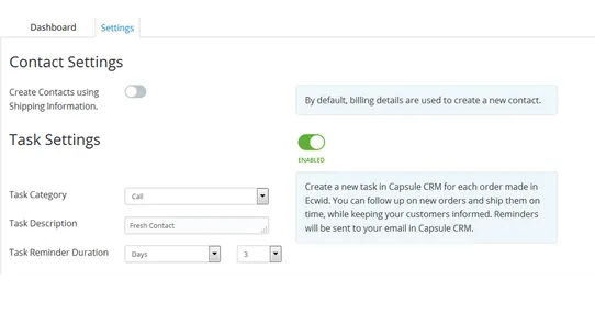 Capsule CRM Integration screenshot