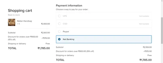 Smart Shipping: Disable/Enable Payment methods based on Shipping method screenshot