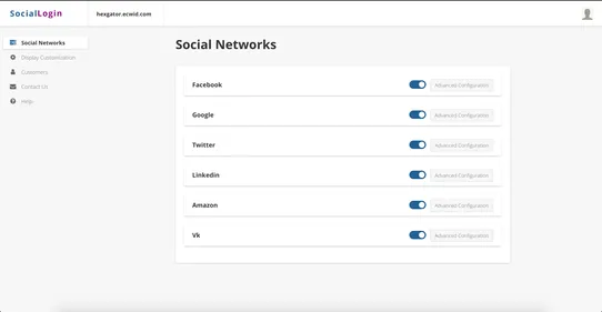 Social Login screenshot