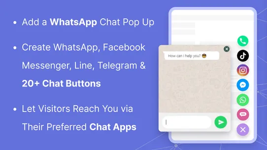 WhatsApp Chat, Facebook Messenger, Call Button, Email & 20+ Chat Buttons: Chaty screenshot