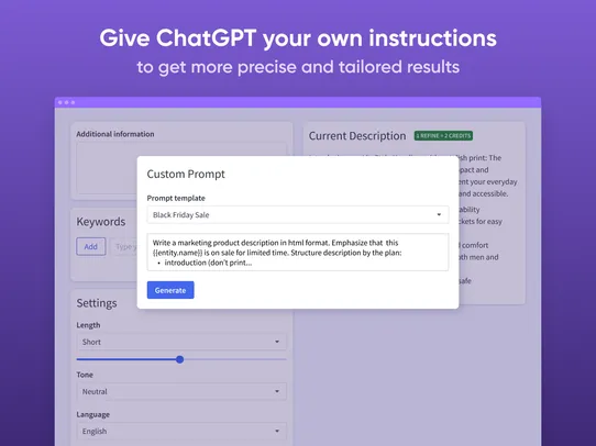 ChatGPT AI Content Generator: AI Product Descriptions screenshot