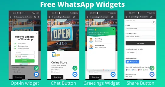 WhatsApp Plugin: Free chat, share and opt-in widget screenshot