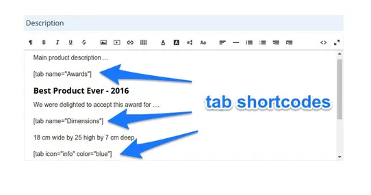 Tabber: Product Description Tabs screenshot