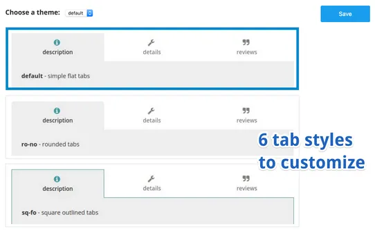 Tabber: Product Description Tabs screenshot