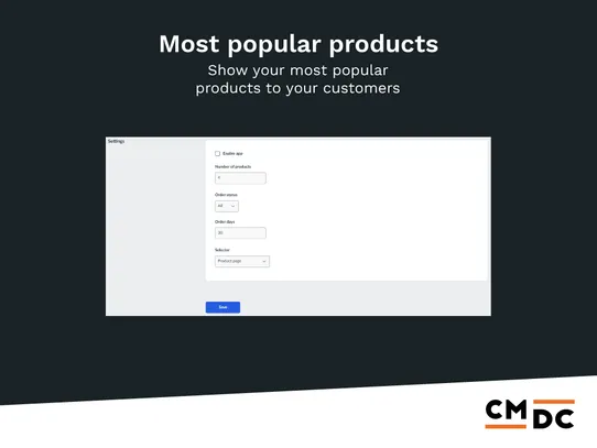 Most Popular Products screenshot