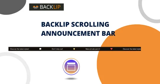 BACKLIP Scrolling Announcement Bar screenshot