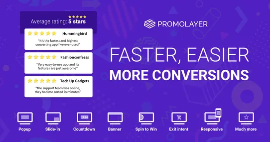 Promolayer: All-in-one popup, banner, gamification, email capture & CRO platform screenshot