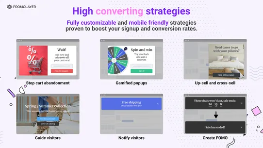 Promolayer: All-in-one popup, banner, gamification, email capture & CRO platform screenshot