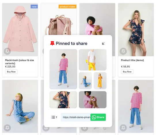 Pin and share: collect and view your favorite products together screenshot