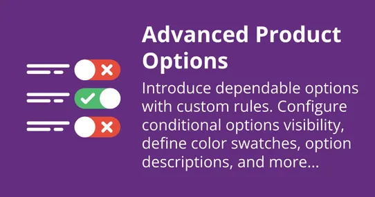 Advanced Product Options: Dependable Options, Color/Image Swatch, Option Descriptions, and more screenshot