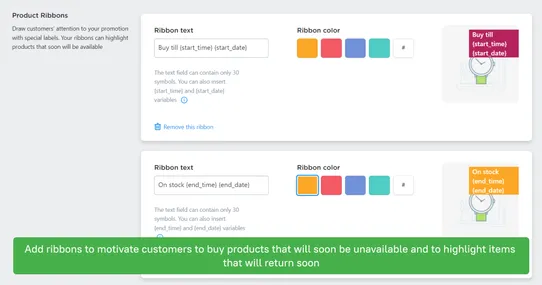 Product Availability Scheduler screenshot