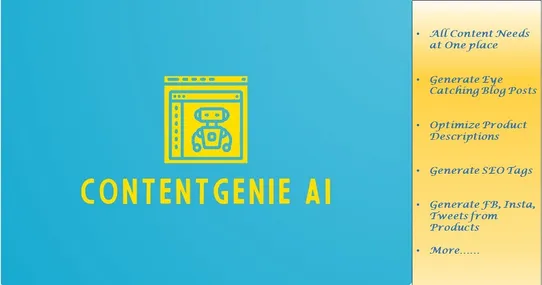 ContentGenie AI: Generate Blog post, Product Data, SEO, Social Media Content For Store screenshot