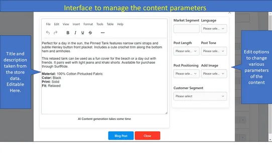 ContentGenie AI: Generate Blog post, Product Data, SEO, Social Media Content For Store screenshot