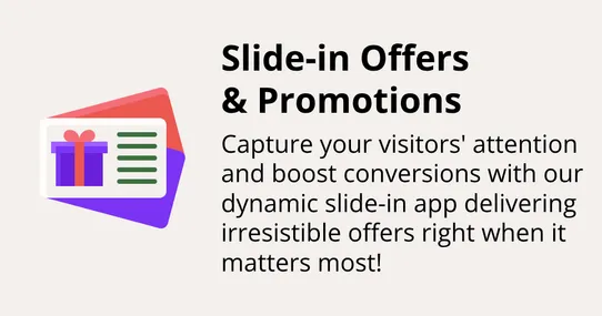 Quick Slide-in Offers & Promotions screenshot