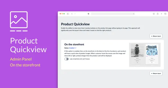 Product Quickview in the product list screenshot