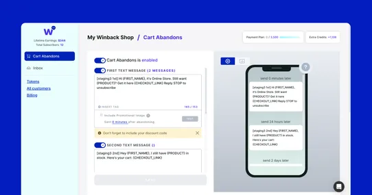 Winback: SMS Marketing screenshot