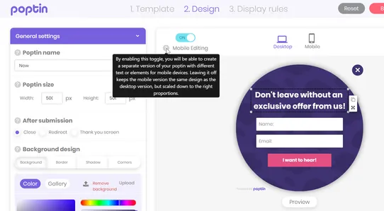 Poptin: Smart Popups and Contact Forms screenshot