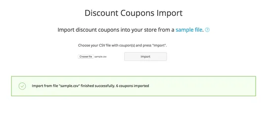 Discount Coupon Importer screenshot