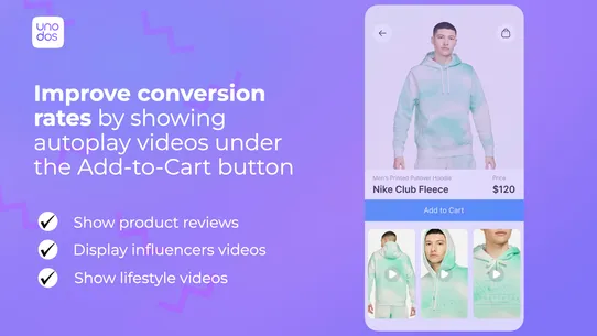 Unodos: shoppable video and reviews screenshot