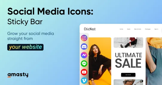 Social Media Icons: Sticky Bar screenshot