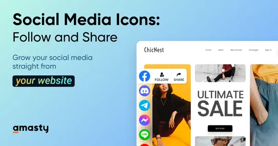 Social Media Icons: Follow and Share screenshot