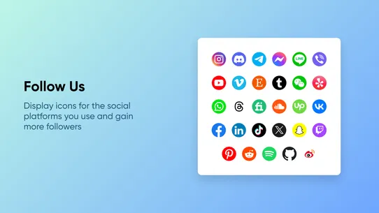 Social Media Icons: Follow and Share screenshot