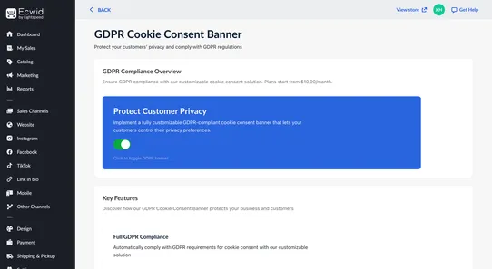 GDPR Cookie Consent Banner screenshot