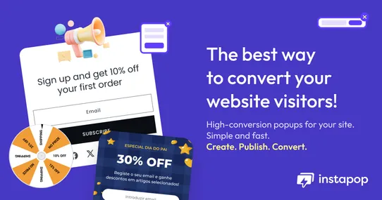 Instapop - High-conversion popups for your site. Simple and fast. screenshot