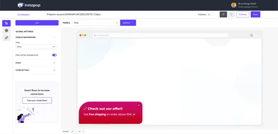 Instapop - High-conversion popups for your site. Simple and fast. screenshot