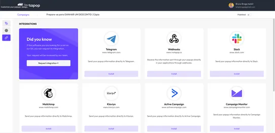 Instapop - High-conversion popups for your site. Simple and fast. screenshot