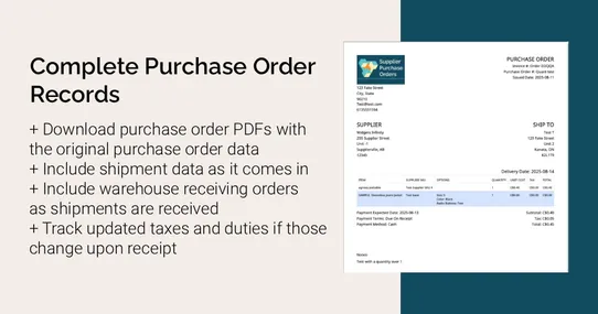 Supplier Purchase Orders screenshot