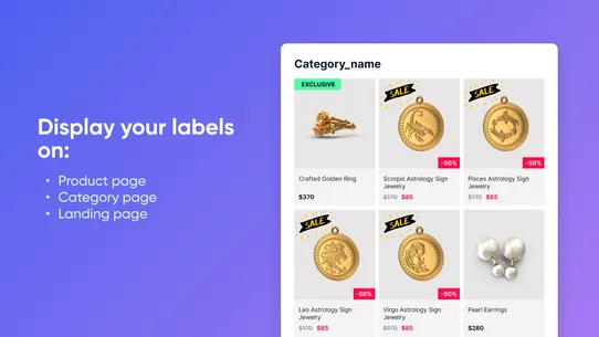 Automatic Product Labels screenshot