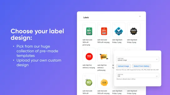 Automatic Product Labels screenshot