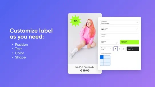 Automatic Product Labels screenshot